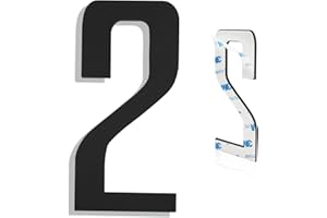 HVATRY Modern House Numbers for Outside - Self-Adhesive, Large 6 Inch, Metal House Address Numbers - Ideal For Mailbox, Door, And Outdoor Address - House Number 2