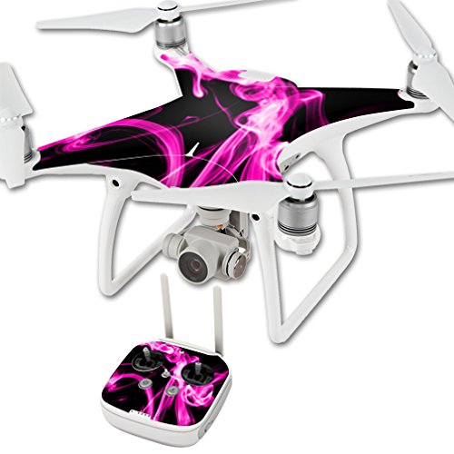 MightySkins Protective Vinyl Skin Decal for DJI Phantom Quadcopter Drone  wrap cover sticker skins Pink Flames