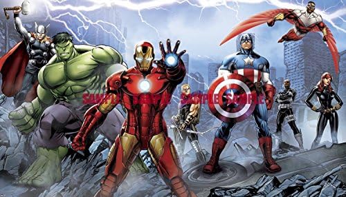 SDore Avengers Superheros Birthday Party Edible 1/4 Sheet Image Frosting Cake Topper