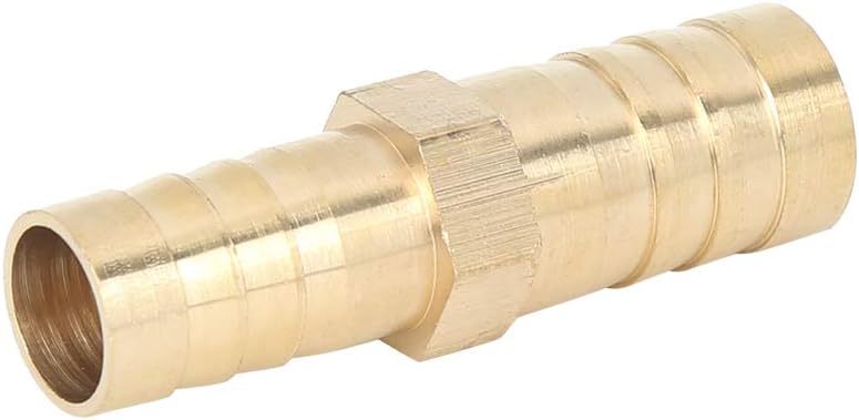 X AUTOHAUX 2 Pcs 12mm to 10mm Brass Barb Hose Fitting Straight Connector Adaptor for Air Water Gas Oil - Image 5