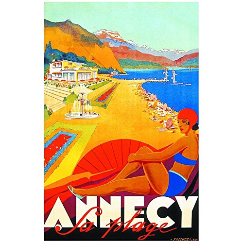 Editions Clouet 50208 – Affiche Touristique 50×70 cm PLM – Plage – Annecy