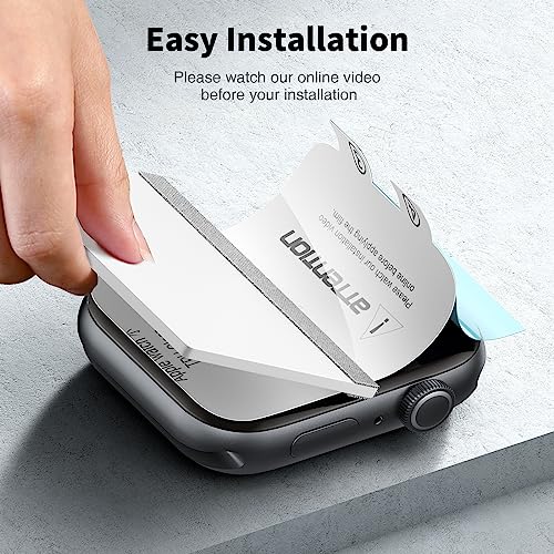 LK 4 Pack Screen Protector for Apple Watch Series 9 8 7 45mm/ Series SE3 SE2 SE 6 5 4 44mm, High Definition, Bubble Free, Clear Flexible TPU Film, Easy Installation, for iWatch 44/45mm