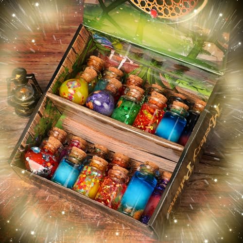 Mystery Potion Making Kit for Kids - 20 Wizard Potion Bottles with Recipe Book, Glitter Charms Creative Activity Set Ages 6-12, Birthday Christmas Gift for Boys & Girls, Perfect for Harry Potter Fans