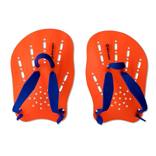 New Wave Contoured Swim Paddles Swimming Hand Paddles for SwimRun