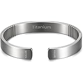 KULUZE Mens Bracelet | Pure Titanium Minimalist Bracelet Designed for Men | Springy Mens Cuff Bracelet | 10MM Wide Bracelet | Gift for Him