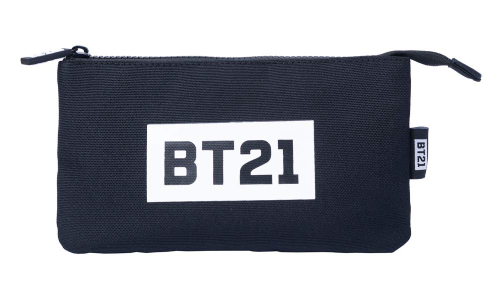 Grupo Erik 3 Compartment Pencil Case - BT21 Kawaii Stationery | School Pencil Case, Cute Makeup Bag, Back to School Supplies, Office Stationery Supplies | Kawaii Gifts, BT21 Merch