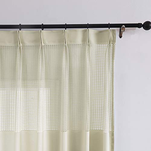 Macochico Pinch Pleated Medical Curtains,Beige Yellow Medical Curtains,Privacy Curtains,Hospital Curtains,Cubicle Curtain,Clinic Curtains,SPA Lab Curtains Room Divider,5ft Wide x 7ft Tall(1 Panel)