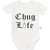 N FAOMIN Chug for Life Bodysuit, Personalized Newborn Baby Clothes, Cool Infant Stuff, Toddler Short Sleeve Jumpsuit Outfits
