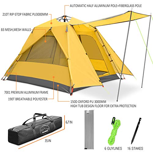 KAZOO Camping Tents 3 Person Waterproof Instant Tents 3 People Cabin
