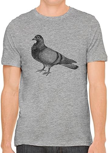 Austin Ink Apparel Fluffy Vintage Pigeon Short Sleeve Premium Cotton Fitted Unisex Mens T-Shirt