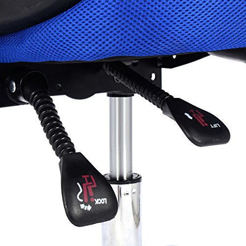 Giantex Executive Office Chair Mesh High Back Home Adjustable Swivel Ergonomic Computer Desk Chair with Headrest (Blue)