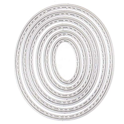 Metal Cutting Dies Stencil Template Mould for DIY Scrapbook Album Paper Card Decorative Craft Embossing Die Cuts (Oval) - Thumbnail 2