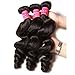 ALI JULIA 20 18 16 Inch 10A Brazilian Loose Wave Hair Weave 3 Bundles 100% Unprocessed Virgin Human Hair Weft Extensions 95-100g/pc Natural Color