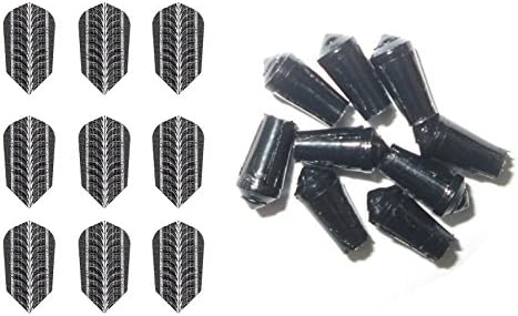 3 Sets of Harrows Supergrip Slim Dart Flights plus 3 Sets of Black Nylon Dart Flight Protectors (Silver)