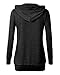 Othyroce Women's Long Sleeve Button V-Neck Pockets Sweatshirts Pullover Hoodies Charcoal Black M