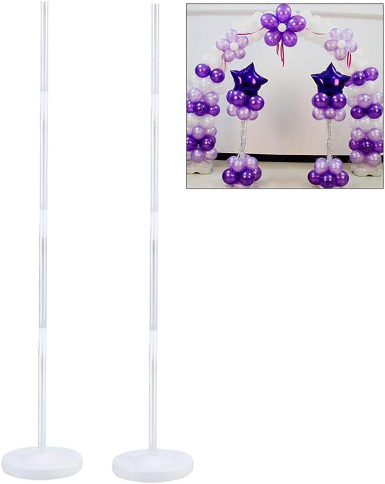 Sungpunet 1.2m PVC Balloon Column Base Bracket Balloon Rod Set Display Stand Bracket Birthday Wedding Party Event DIY Decoration (White Base)