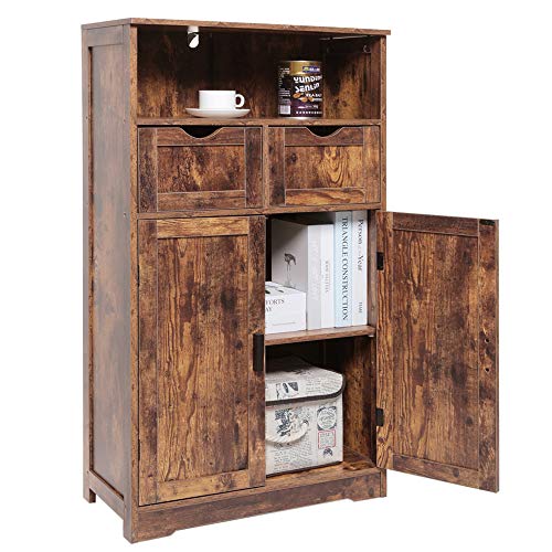 IWELL Large Storage with 2 Adjustable Drawers & 2 Shelf, 42.5”H