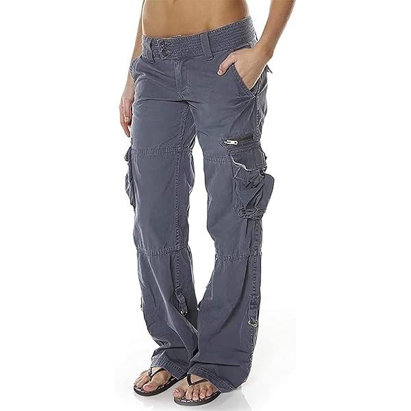FOURSTEEDS Women's Stretch Cargo Jogger Jeans - Mid Waist Skinny Slim, Distressed Denim With Multi-Pockets - View #3