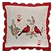 GRELUCGO Christmas Holiday Embroidered Cardinal Throw Pillow Case Cover, Decorative Christmas Sofa Cushion Covers, Square 16 x16 Inch, Set Of 2