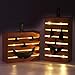 MorTime 2 Pack Pumpkin Wooden Light Halloween Decorations, Harvest Fall Thanksgiving Party Decoration with LED Light