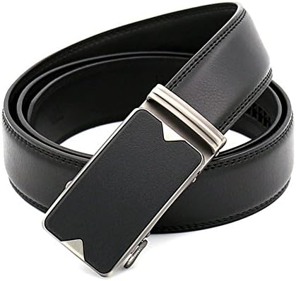Squeple Black Matte Frosted Automatic Buckle Mens Business Leather Belt LY1332-1-120