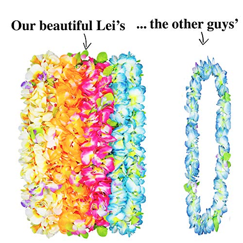 BOSHENG Hawaiian Leis Thickened Dance Garland Flower Leis for Party Favor Hula Hawaiian Dance,Tropical Hawaiian Luau Leis 4 Count