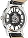 Stuhrling Original Black PVD Mens Watch Red Leather Strap - Swiss Quartz Ronda Movement (Silver Dial)
