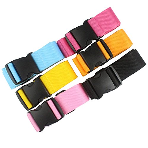 Binmer(TM) Adjustable Suitcase Luggage Straps Travel Buckle Baggage Tie Down Belt Lock (Orange)
