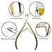 Rui Smiths Professional Cuticle Nippers, Gold-Plated Carbon Steel, French Handle, Double Spring, 6mm Jaw (Full Jaw)