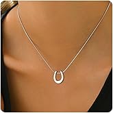 foyjoey Gold Sun Horn Necklace for Women Dainty Crescent Moon Necklace Lucky Horse Shoe Pendant Necklace Minimalist Trendy Jewelry Christmas Gifts