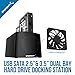 Sabrent USB 3.0 to SATA Dual Bay External Hard Drive Docking Station with Built-in Cooling Fan for 2.5 or 3.5in HDD, SSD with Hard Drive Duplicator/Cloner Function [8TB Support] (EC-HDFN)