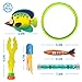 BABCOO 24 Piece Pool Diving Toys for Kids Toddlers Summer Water Fun with Swim Rings Dive Sticks for Boys Girls