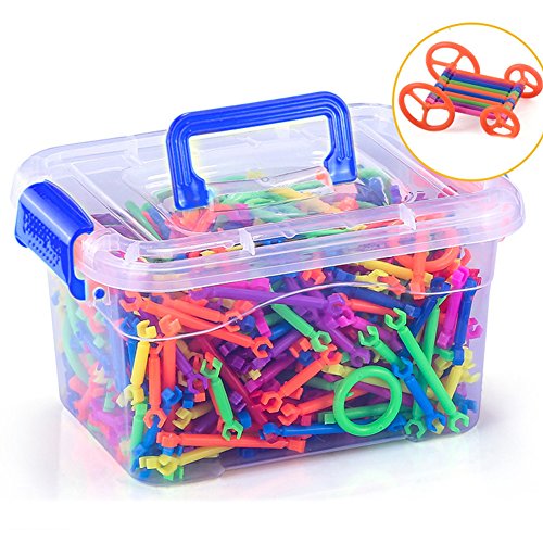 Lanlan Building Blocks Assembled Toys Smart Stick Plastic for Children Creative Learning Education Color Shape Random 500 Pcs/box