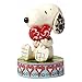 Peanuts by Jim Shore Snoopy Holding Heart Stone Resin Figurine, 4.25”