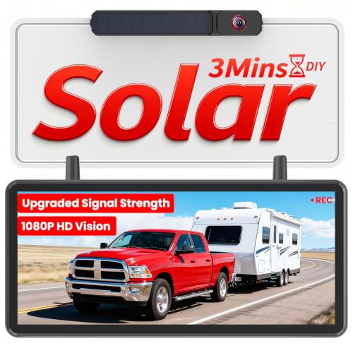 AUTO-VOX Solar Rückfahrkamera Kabellos 7,2" HD Split-Screen