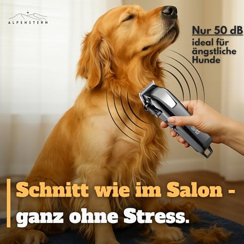Alpenstern Dog Clippers - Quiet Professional Clipper for Dog Cat Horse Thick Fur - Dog Trimmer Dog Hair Trimmer Dog Razor - 3h Battery