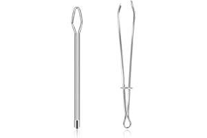 SALBSEVER 2 Pcs DIY Rope Threader Clip Drawstring Threader Tool Metal Easy Pull Drawstring Threader with Tweezer Sewing Tool for Elastic Sewing Tweezer Tool for Replacement Drawstring Sewing Accessories