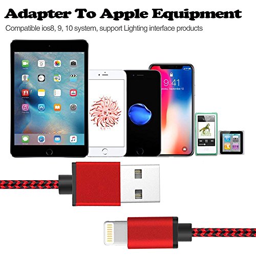 image for ZestyChef iPhone Charger, MFi Certified iPhone Cable 4 Pack [3/6/6/10F