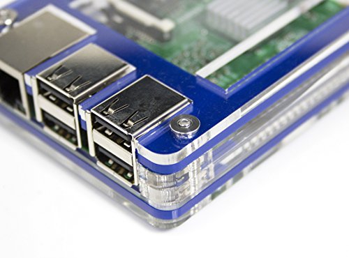 Zebra Case - Raspberry Pi 3, Pi 2, Pi B+ and 2B (True Blue) with Heatsinks