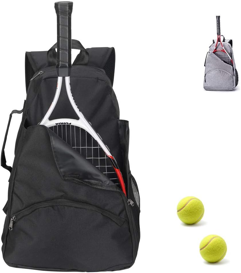 Qchengsan Tennis Racket Backpack, Tennis Bag, Tennis Racquet Holder Bag Fit for Man, Woman, Teenagers, Tennis Racket Bag for Pickleball, Badminton, Squash, Other Accessories (Black) : Sports & Outdoors