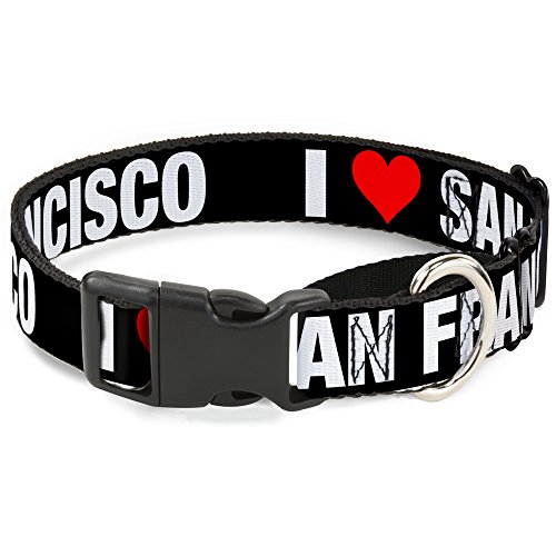 Buckle-Down MGC-W30961-WM I Heart San Francisco Black/White/Red Martingale Dog…