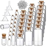 45 Pieces Mini Glass Bottles Clear Small Wishing