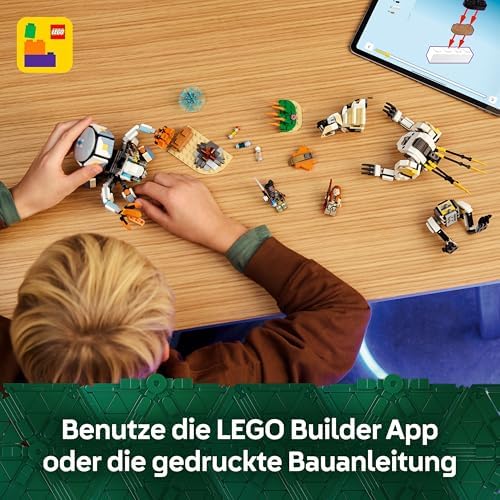 Horizon Adventures Aloy und Varl vs. Panzerwanderer und Sägezahn, Spielzeug mit Monstermaschinen und Minifiguren, Spielset zum Sammeln für Fans vom Videospiel, Jungen & Mädchen ab 9 Jahren 77037