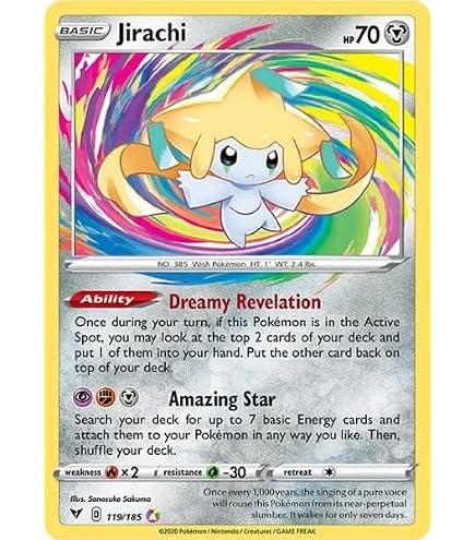 radiant jirachi pokemon card value Amazon.com: Pokemon – Radiant Jirachi – 120/195 – Silver Tempest – Holo  Foil Card : Toys & Games