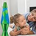 14.5-Inch Metallic Lava Lamp with Metallic Base, Yellow Wax/Blue Liquid/Green