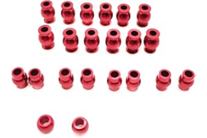 YOYOHOBBY #45 Steel Pivot Ball Set 22 pcs for ARRMA Senton Granite Big Rock Vorteks Vendetta Typhon 3S BLX Senton Granite Typhon Mega550 Infraction Mega570 Upgrade Parts (Red)