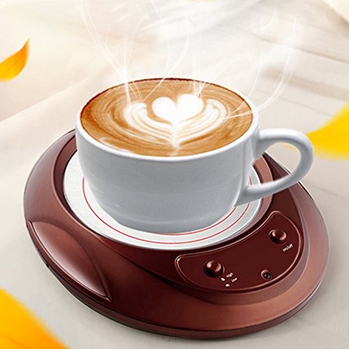 SHZONS Cup Warmer, Electric Cup Heater Thermostat Milk Heat Insulation Plate Tea Beverage Mug Warmer for Office Home with Non-Slip Foot Pad,110V - Thumbnail 5