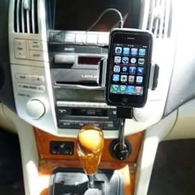 Advanced Car Mount System for Apple iPhone 3G and 3GS/ iPod Touch 2nd Generation - 360 degrees rotating flexible Neck, built-in cutting edge FM Transmitter