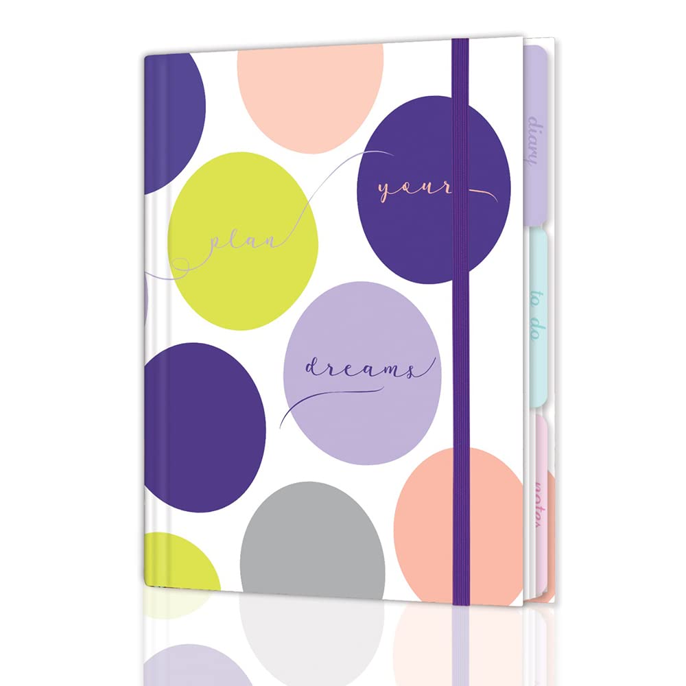 Elegant daily planner/dairy, Work notebook, Work planner, Daily To Do list notebook, Weekly planner pad with HardCover and Elastic Closure, Size 16,5 х 22,5 cm (Purple)