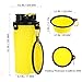 HAPITO Travel Pet Water Bottle Dog Water Dispenser Bowl, 2 in 1 Portable Dog Mug Food Container 350ml/12oz Water 250g Snack (Yellow)